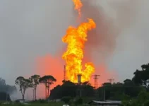 chamas altas em polo petroquímico de Mauá