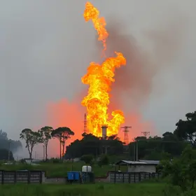 chamas altas em polo petroquímico de Mauá